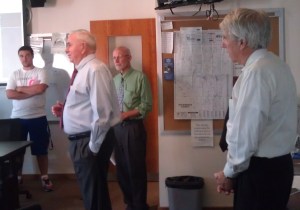Critique session: l-r, student Cory Smith, Gene Foreman, Brian Richardson and Jim Steele