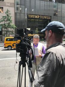 Camera crew at Trump Tower