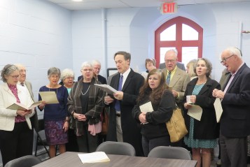 Singing at dedication